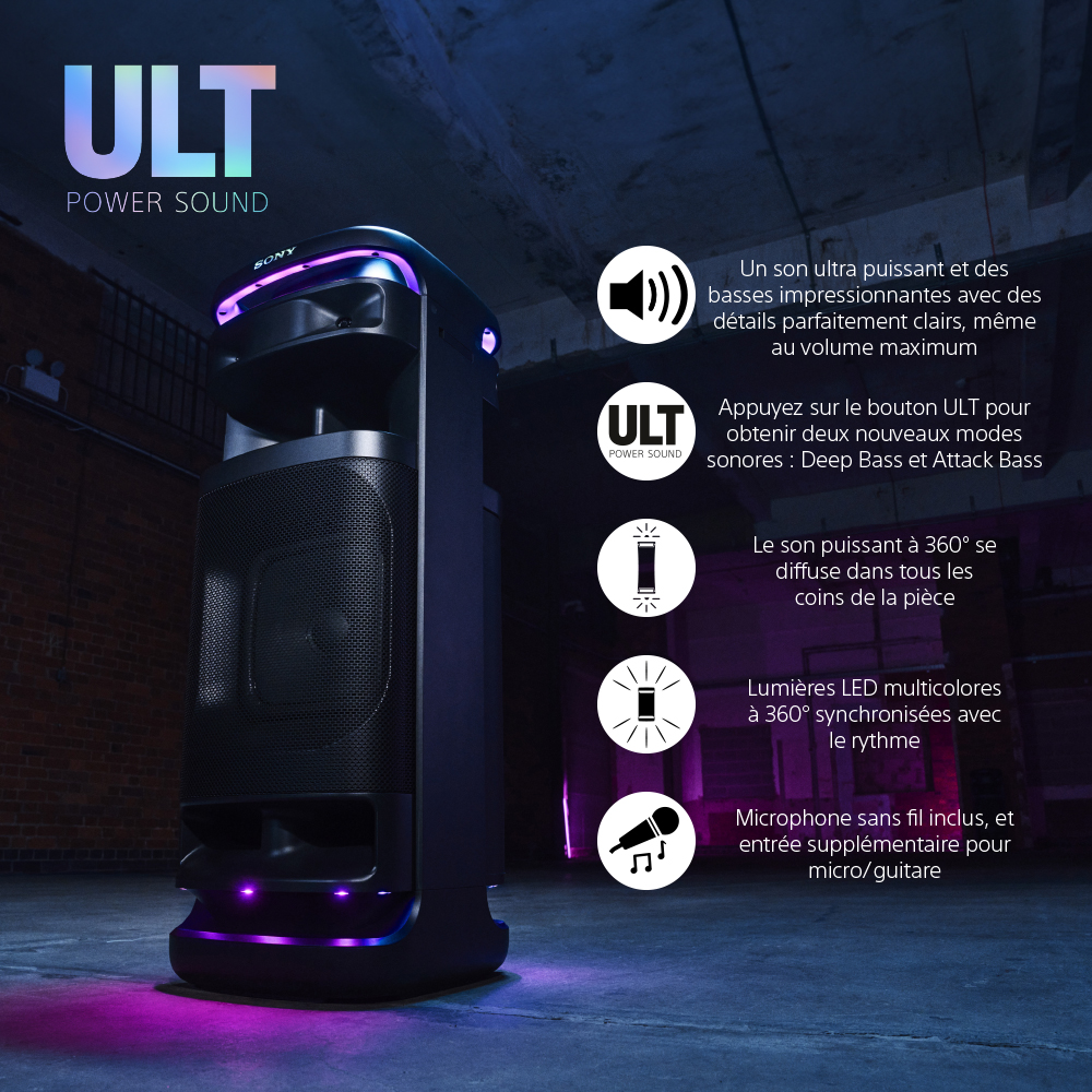Sony SRS-ULT1000 ULT Tower 10 – Enceinte de Fete 1000W