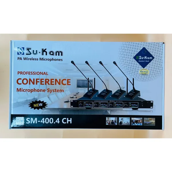 Kit de 4 micros de conférence Professionel sans fil Su-Kam SM-400.4 CH